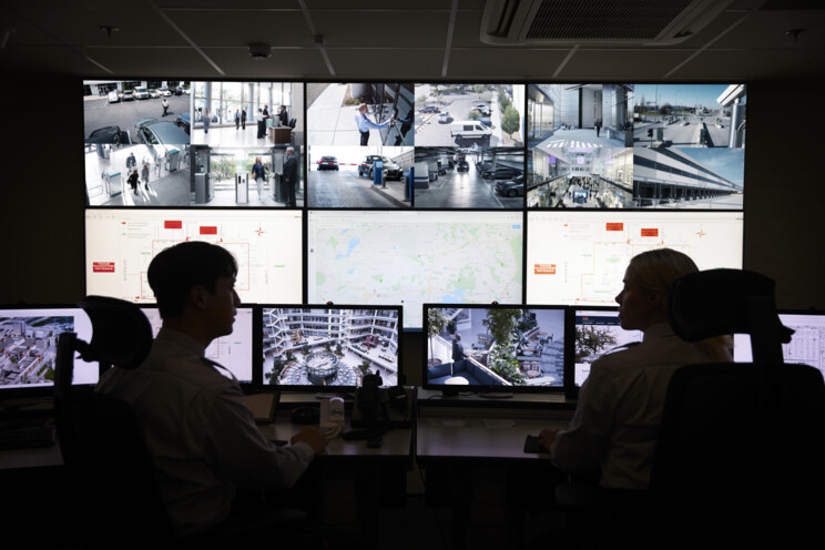 Securitas employees collaborating.